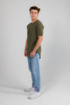 Military Green Drop Tail Tee