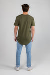 Military Green Drop Tail Tee