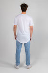 White Drop Tail Tee