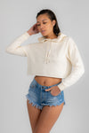 Bone Cropped Hoodie