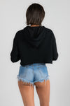Black Cropped Hoodie