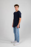 Navy Drop Tail Tee