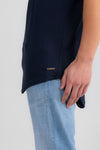 Navy Drop Tail Tee