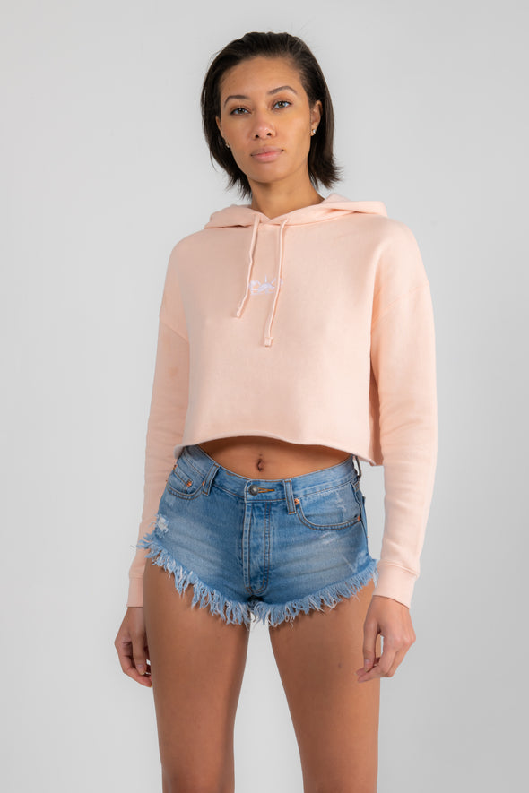 Blush Cropped Hoodie