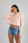 Blush Cropped Hoodie
